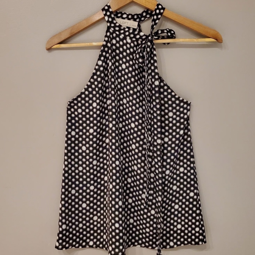 NWT LOFT Adjustable Tie Neck Halter Tank Top